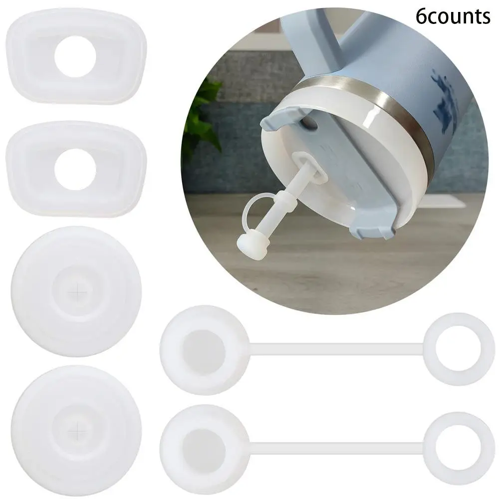 Silicone Spill Proof Stopper, 5/6 Counts Reusable Stopper for 40oz Tumbler with Handle Or 30oz, Drinkware Accessories for Home Kitchen