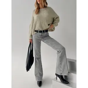 Magic Mirror Mid Rise Bootleg Jeans Washed Grey