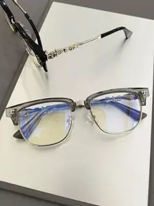 Unisex Fashion Glasses, Square Large Frame with Beautiful Print, Bohemian Style for Selfies, Travel, Party, Driving, Office Use