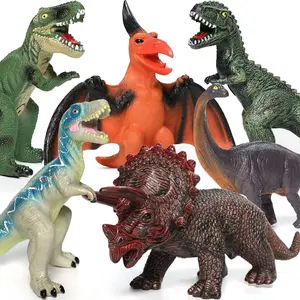 6-Piece Mega-Dinosaur Kit - Tyrannosaurus Rex, Pterosaur, Triceratops, Brachiosaurus, Behemoth, Velociraptor - Realistic, Colorful, Durable Toyset for Kids - Perfect for Birthday Parties, Educational Play, and Dinosaur Science Projects