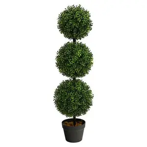 Nearly Natural 3 Ft. Boxwood Triple Ball Topiary Artificial Tree
