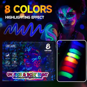 【Christmas Gift】Glow-In-The-Dark Body Paint Pens, Washable Face Doodle Makeup Pens, Erasable Party Atmosphere Glow Pens, Christmas Gift Idea
