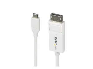 StarTech 6ft (2m) USB-C to DisplayPort 1.2 Cable, Bidirectional, 4K 60Hz, White Video Adapter Cord for Apple MacBook Pro/Air M1 M2 M3 M4, Thunderbolt Compat.