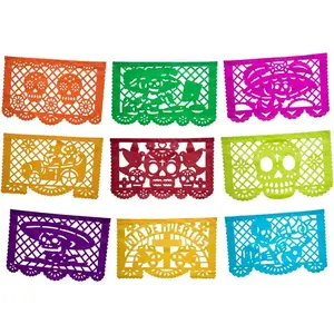 Altar de Ofrendas Dia de Los Muertos Mexican Papel Picado Tissue Paper Banner. Colorful Day of The  Decorations Medium Size Panels