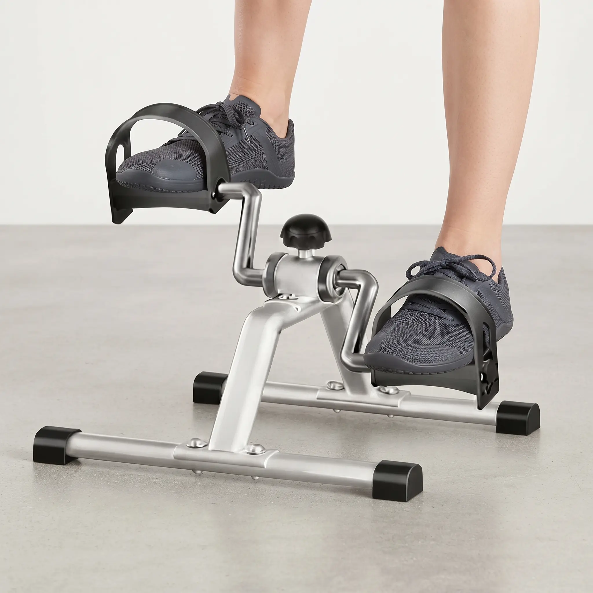 Portable Under Desk Pedal Exerciser - Quiet Mini Exercise Bike for Arm & Leg Desk Workouts, Adjustable Resistance, Easy Setup, Computer Accessories