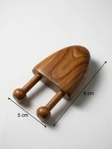 Handcrafted U-Shape Wooden Reflexology Tool for Deep Tissue & Neck Tension Relief - 100% Solid Natural Wood - Dual-Point Precision Massage for Holistic Relaxation & Therapy