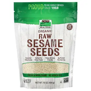 NOW Foods Real Food, Organic Raw Sesame Seeds, 16 oz (454 g)