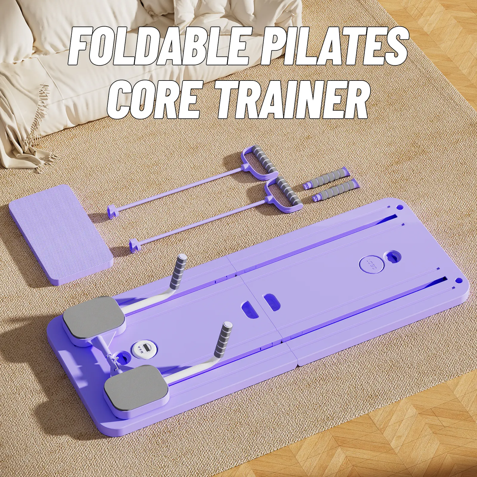 Pilates Board at home - 2026 Pilates Reformer Set, 8 in 1 Pilates Sliding Board,Multi-Purpose Foldable Pilates Reformer Board for Home Pad,Multi-functional Adjustable Ab Exercise Board, Split Ab Slide Roller Board, pilates at home workouts.