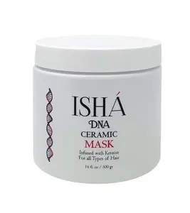 ISHA DNA Ceramic Hair Mask Infused with Keratin - All Types of Hair - Conditioning Mask Repairs and  Damaged Hair - Repairs and Prevents Split Ends - Controls Frizz