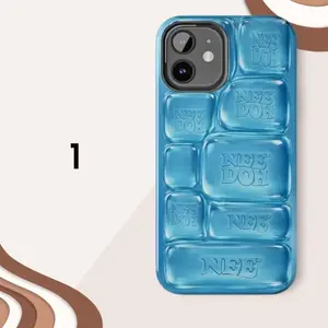 NeeDoh Cool Crush Ice Cube Phone Case, 3D Visual Printed Graphic Hard Phone Cover  For Iphone, Samsung, Magsafe Available