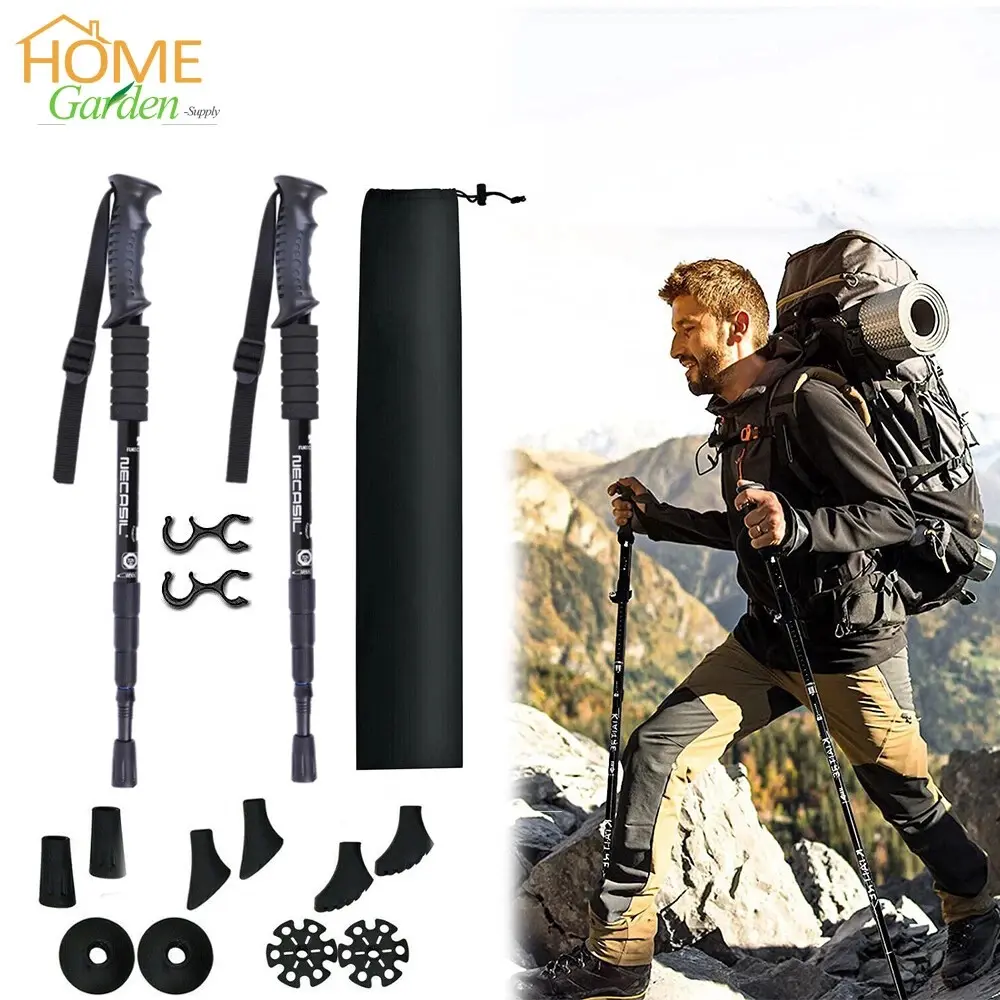 2pcs outdoorsmen gift tactical trekking walking Lightweight Adjustable Trekking Pole  mountain climb   Tactical Trekking Pole， More for Hiking & Camping stick multi-scenario camp con