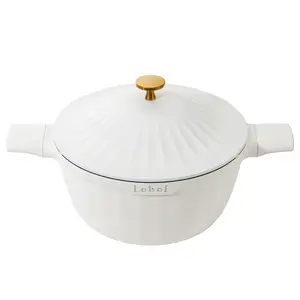 Nonstick Ceramic Stock Pot with Lid – Titanium Cast Aluminum Large Pot, PFAS-Free, Compatible with All Stovetops