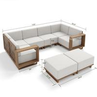 8 Pieces U-Shape with Ottoman