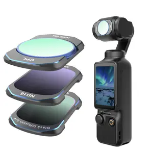 TELESIN CPL/ND16/Black Mist 1/4 Filter Kit for DJI Osmo Pocket 4 3 Xtra Muse–3 Pack Ultra HD Lens Filters for Motion Blur, Reflection Reduction,Soft Glow Portraits,Pocket 4 3 Creator Combo Accessories