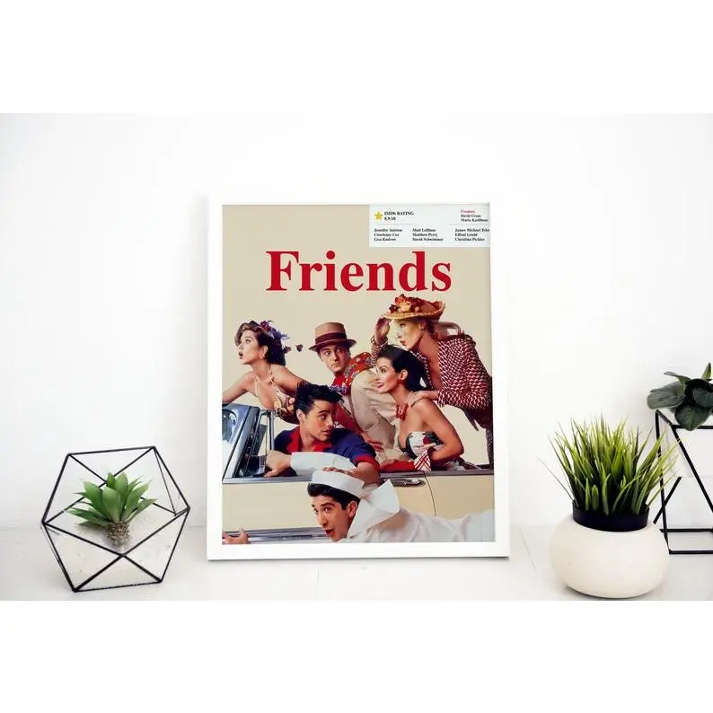 Friends Poster - High Quality Poster - Cream Color Poster - Home Decor - Wall Art - 1994–2004 American TV Series - Comedy, Romance