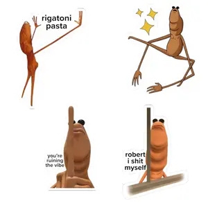 Marcus the Worm Robert Sticker, Funny VR Chat Meme Decal, Marcus and Robert TikTok Viral Sticker, Wormie Lover Vinyl Decal, Cute VR Chat Love Sticker for Laptop Water Bottle Phone Case