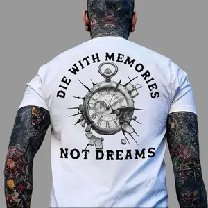 DIE WITH MEMORIES NOT DREAMS Broken Stopwatch Print Men's T-Shirt, Menswear Graphic Tee Womenswear Cotton
