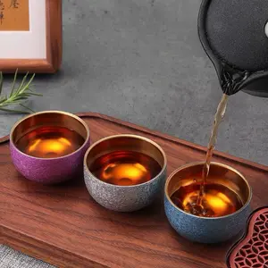 Handcrafted Jianzhan Tea Cup Set of Three - Unique Mug & Tumblers for Tea Lovers