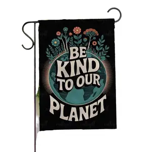 Be Kind Earth Day Garden Flag, Save Our Home Planet House Flag, Environmental Awareness Flag Decor, Eco Friendly Porch Banner Flag, MYF365