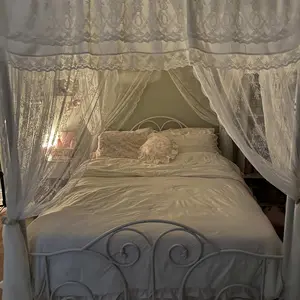 French Princess Luxurious Lace Bed Skirt, Elegant Warm Mattress Protector, All-Season Washable Bedding for Bedroom, Guest Room, Hotel or Dorm Decor