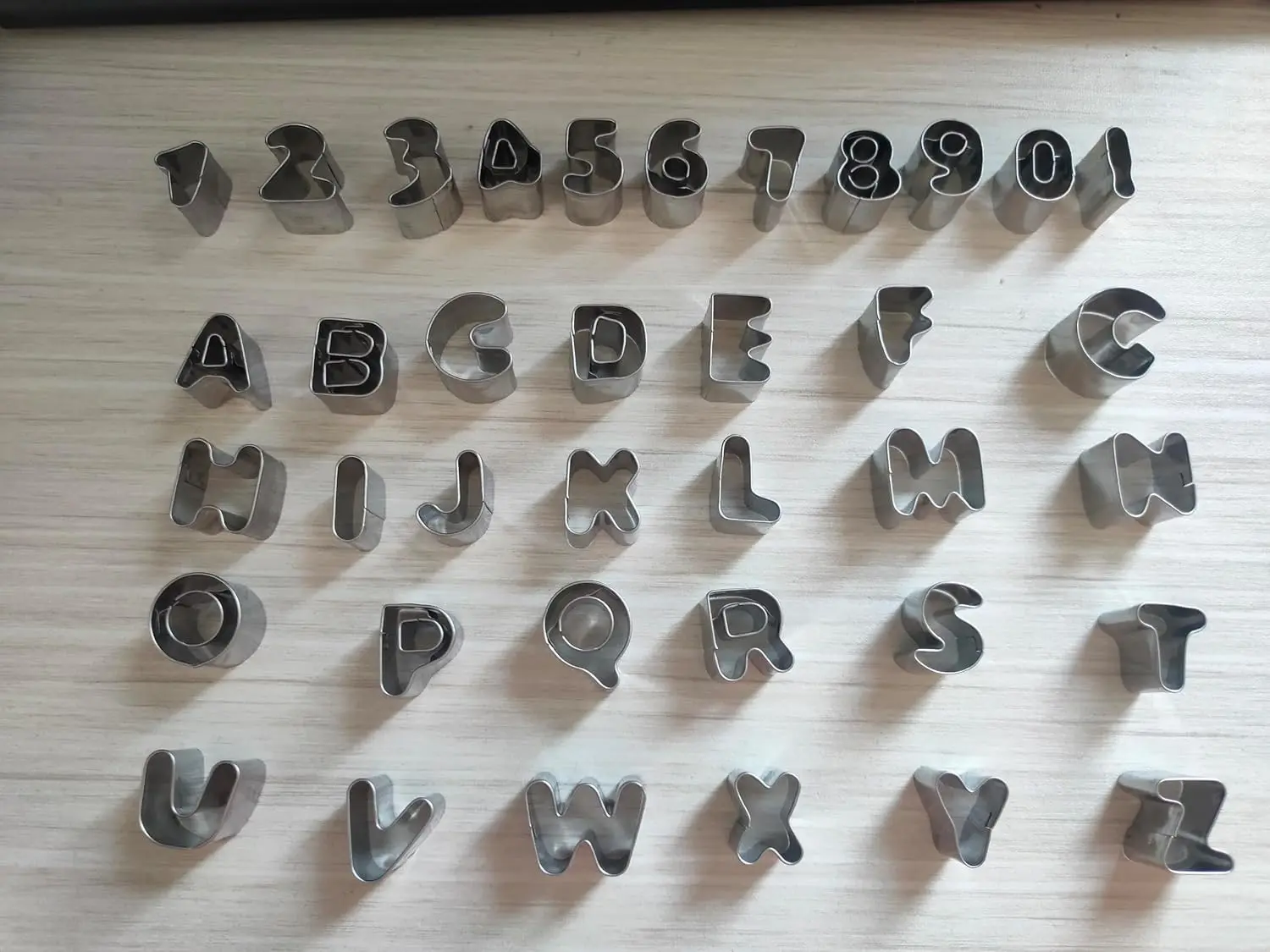 Mini Alphabet Number Cookie Cutters, 37 Pcs Letter Mold for Fondant Biscuit,Cake,Fruit,Vegetables,or Dough Stainless Steel