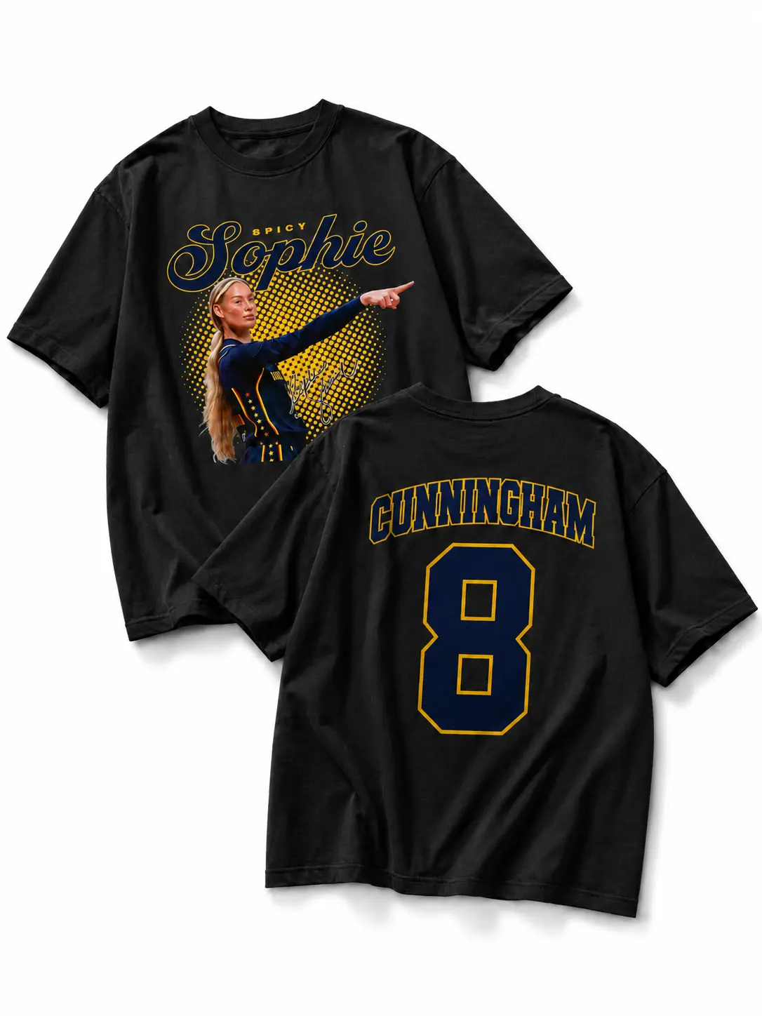 #8 Sophie Cunningham Double-Sided Oversized Graphic Basketball T-Shirt, Streetwear Game Day Fan Tee, Gift for Sports Enthusiasts