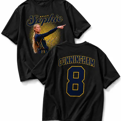 #8 Sophie Cunningham Double-Sided Oversized Graphic Basketball T-Shirt, Streetwear Game Day Fan Tee, Gift for Sports Enthusiasts