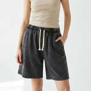 Digitex Women’s Acid Wash Shorts, Soft Cotton Casual Comfy Trendy for Daily Wear and Summer Travel