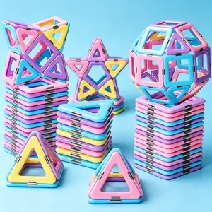 Upgrade Macaron Magnetic Tiles Building Blocks Set - 3D Castle STEM Construction Toy, Creative Educational Magnet Blocks for Toddlers Ages 3-8, Ideal Christmas & Birthday Gift