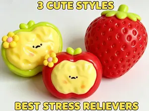 Realistic Apple & Strawberry Slow-Rebound Creative Stress Relief Training Toy
