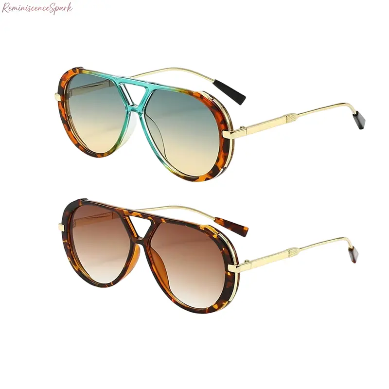 2 Pack Women Retro Fashion Sunglasses, Lightweight Comfortable Frame with Effective UV Protection, Elegant Classic All-match Design, Chic Daily Eyewear Perfect for Casual Outfits, Outdoor Outings and Daily Street Styling