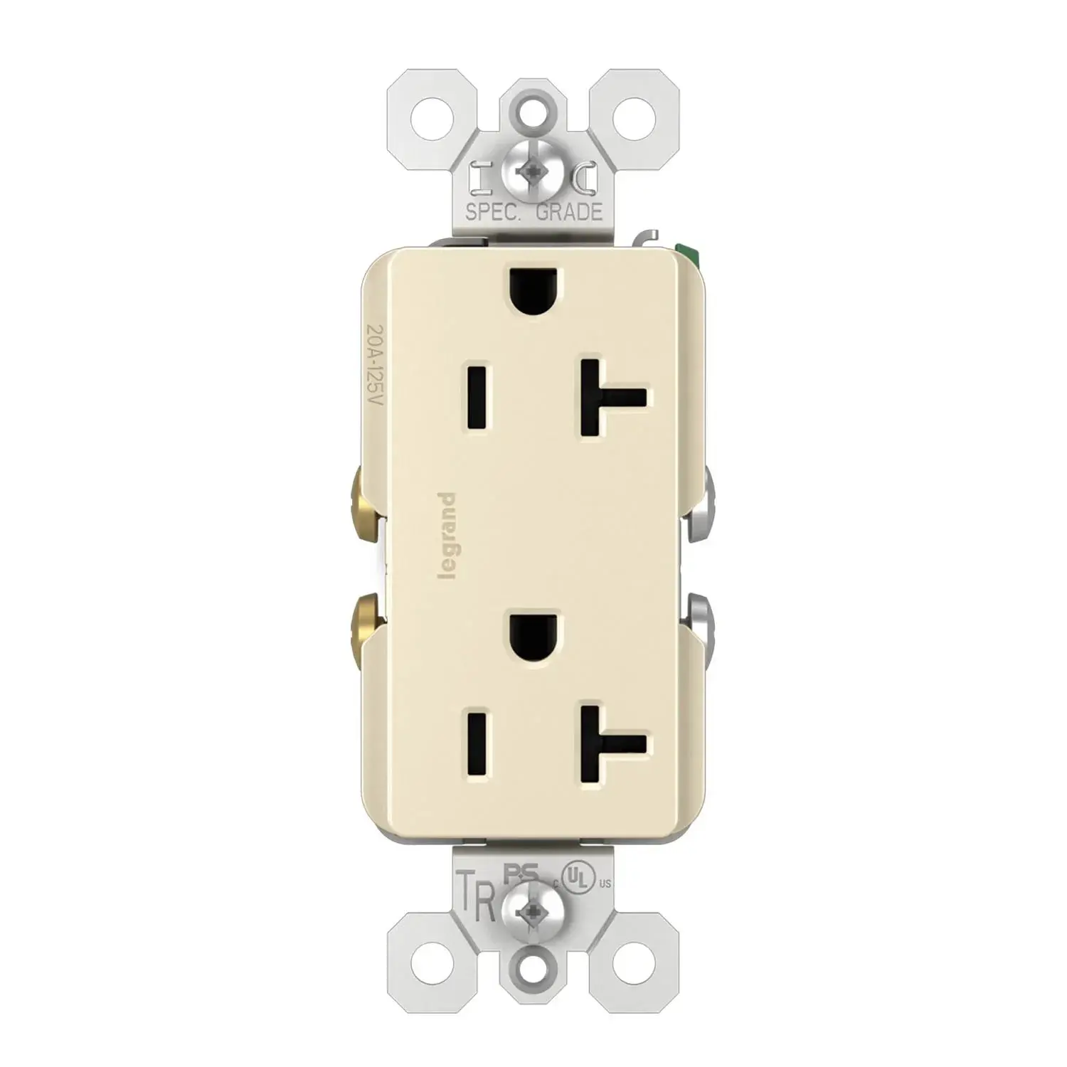 Legrand TR26352RLA radiant 20A Tamper-Resistant Duplex Outlet, Light Almond