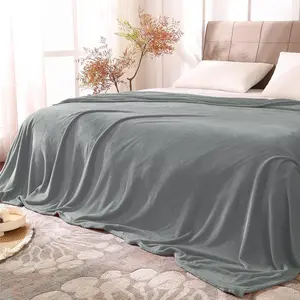 BEDELITE Fleece Blankets Queen Size Grey Throw Blankets for Bed, Luxury Plush Cozy Fuzzy Blanket 90X90 Inches, Super Soft Warm Lightweight Throw Blanket All Seasons Suitable