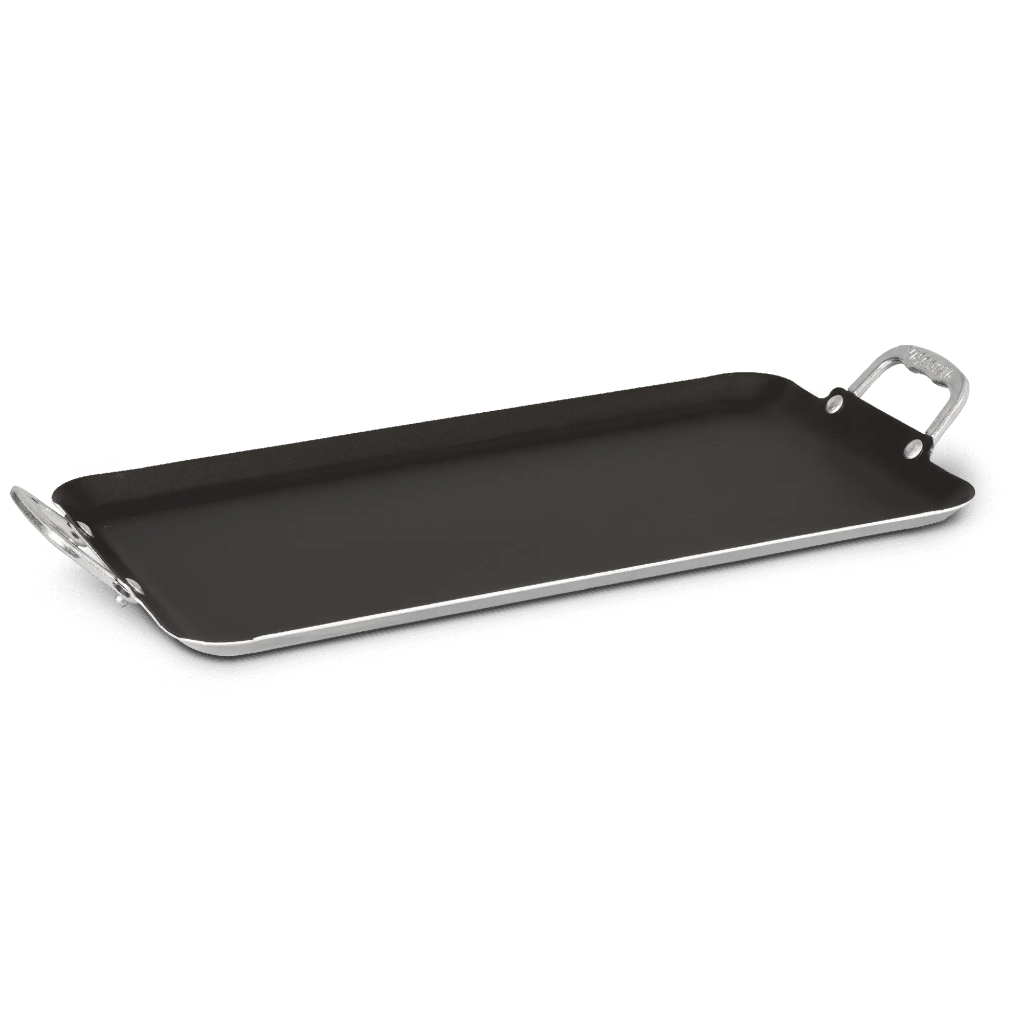 Vasconia 20x11" Nonstick Double Burner Griddle, 100% Aluminum, Oven Safe 450°F, Dishwasher Safe