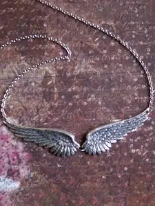 Gothic Vintage Angel Wings Necklace, Trendy Punk Design, Personalized Party Gothic Mystery Jewelry for Women, Unique Fashion Accessory