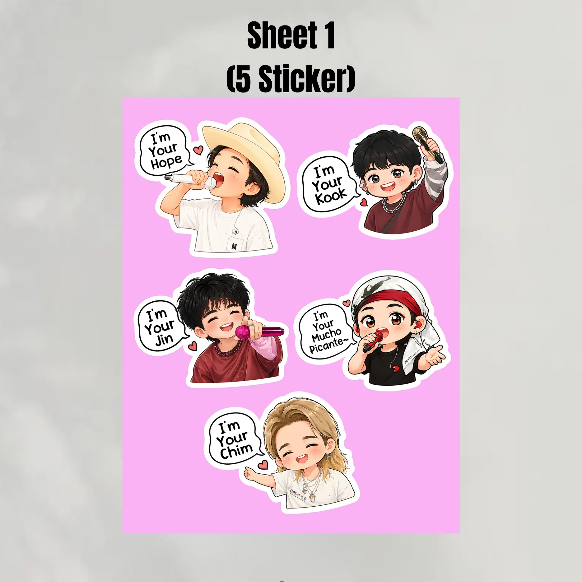 I'm Your K-Pop Concert Gifts 2026 Sicker Sheet Sticker, World Tour Sticker Collection