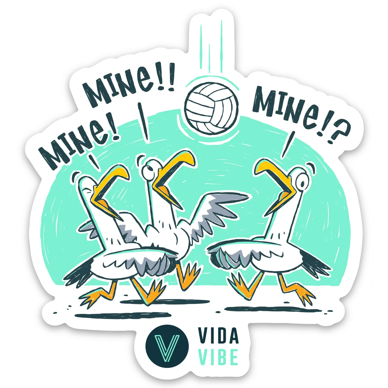 Mine Mine Mine Volleyball Sticker