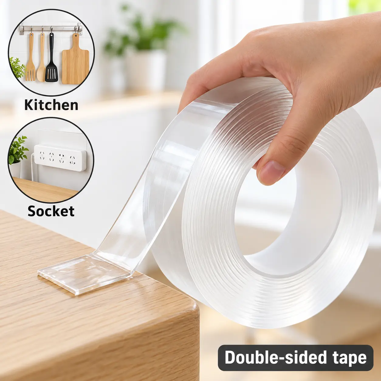 2026 Upgrade Heavy Duty Nano Tape Adhesive, 10.5FT Double-Sided Preglued Mounting Strips with Strong Adhesion, Easy Application & Precise Measurement for Hanging Pics & Home Decor, Stretch & Remove, Washable Reusable