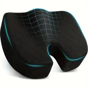ComfortPlus Ergonomic Seat Cushion - U-Shaped Tailbone Support for Office Chairs, Cars, and Wheelchairs, Non-Slip Bottom, 18"x14"x3"