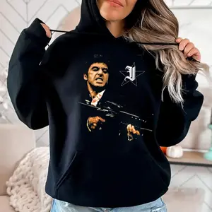 Tony Montana Scarface Jumbo Fleece Graphic Tee, Sweatshirt, Hoodie , Unisex Sweater Pullover Tee Casual Women