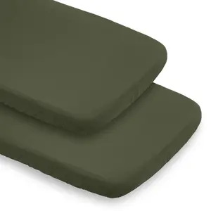 Sweet Jojo Designs 2-Piece Baby Bassinet Sheets Set (Solid Dark Green) for Boys/Girls, Infant Newborn Nursery, Oval, Rectangle & Hourglass Mattress (Gender Neutral, Forest, Hunter, for Woodland Camo)