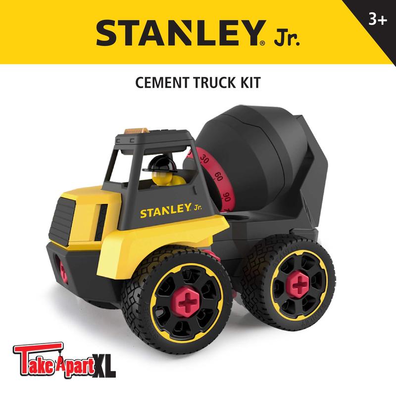 Stanley Jr Take Apart Cement Mixer Kit for Kids 23 PCS STEM Toy with Tools and Instructions for Ages 3+ Years Educational Construction Equipment