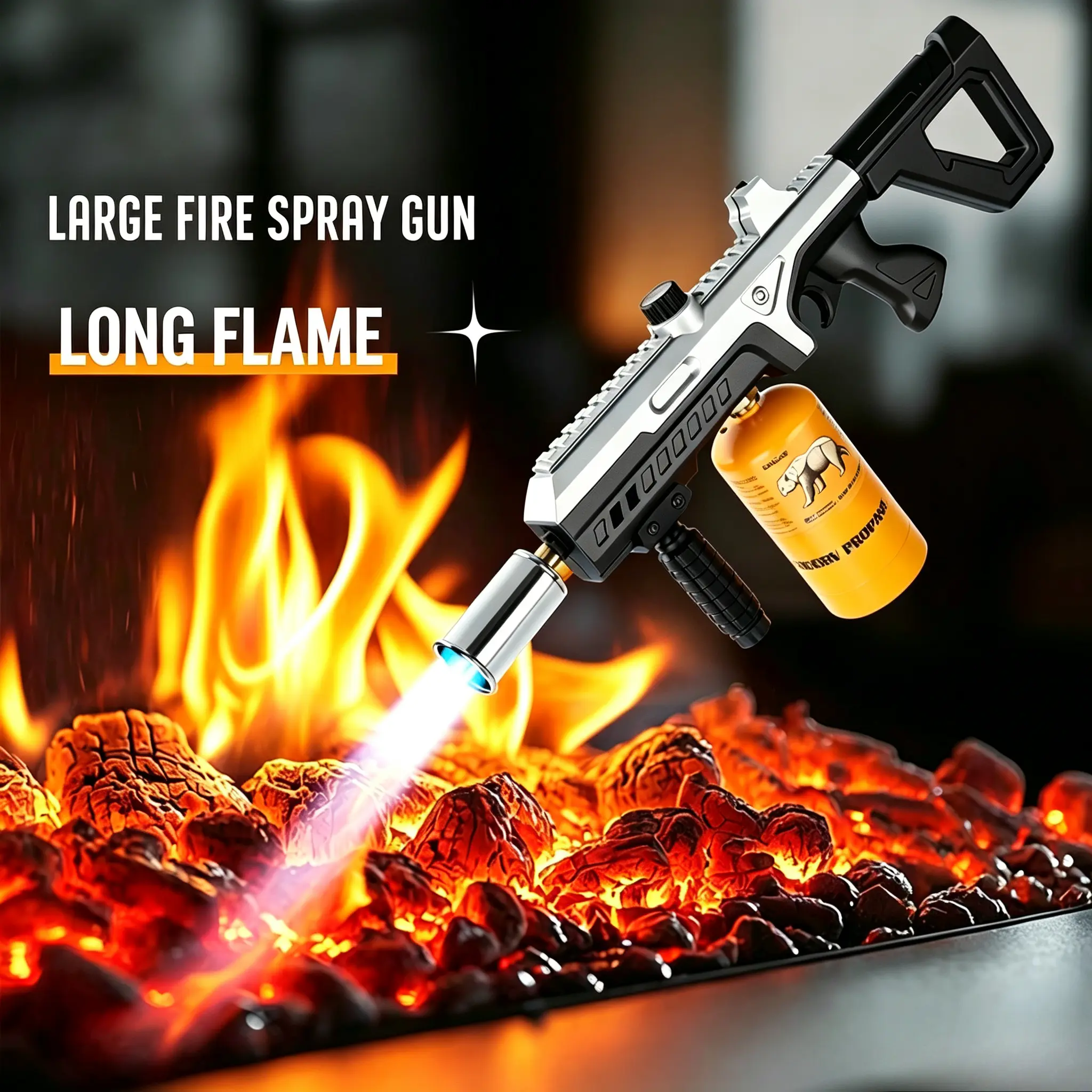 Portable Barbecue Propane Torch with Aluminum Head（Does not include air tanks）, Adjustable Blue Flame, Fast Steak Grilling Ignition Tool, Ready-to-Use Outdoor BBQ Gear, Great Gift for Father's Day, Christmas & Valentine's Day