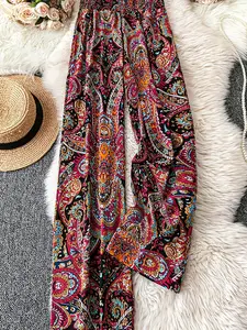 【Plus Size】Paisley Print Pants, Boho Casual Comfy Trousers for Daily Wear, Women's Bottoms for All Seasons