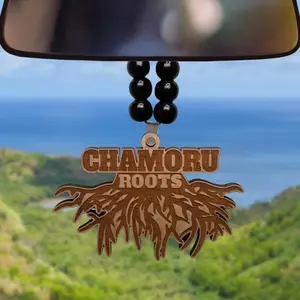 Chamoru Roots Ornament - 1/4 Inch Thick Wood Cherry Hickory Mahogany Unfinished 4 & 5 Inches Long Side Stylish Accessory