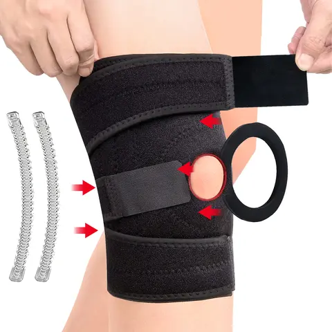 Comfort Compression Knee Sleeve with Petella Gel Pad & Side Stabilizers, Sport Knee Support for Running, Workout, Gym, Breathable & Adjustable for Men and Women, Christmas Gift