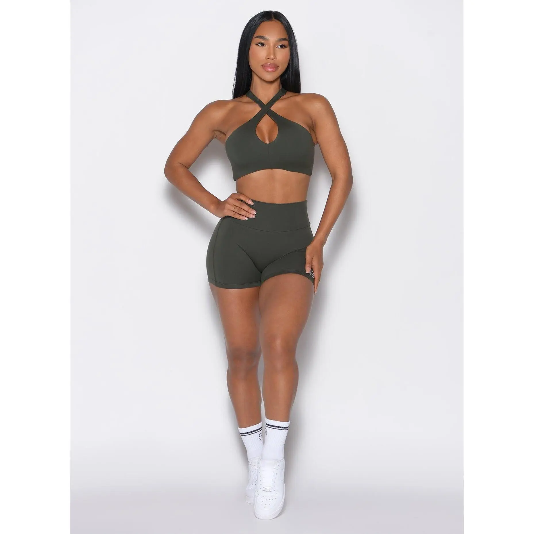Women's Smooth Shorts, Gym Style Set with Matching Tops, Secure Fit Athletic Workout Clothes