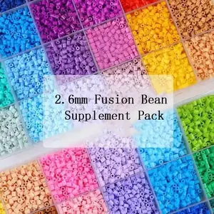 24 Color DIY Bead Refill Pack, Bead Mix, Bead Assortment, Creative Handmade Pearl Beads, Easy Melt Colors, Enhance Hand-Eye Coordination, Parent-Child Leisure Game (2.6mm)