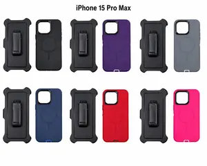Heavy Duty Case For 15 Pro Max with MagSafe& Holster/Kickstand