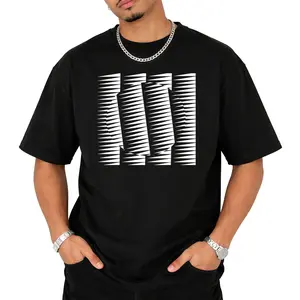 Abstract Geometric Artsy Black and White Optical Illusion T-Shirt
